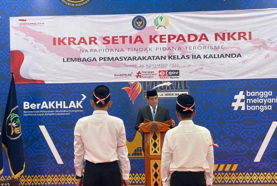 Dua Narapidana Terorisme di Lapas Kalianda Ucapkan Ikrar Setia kepada NKRI, Tanda Awal Proses Deradikalisasi
