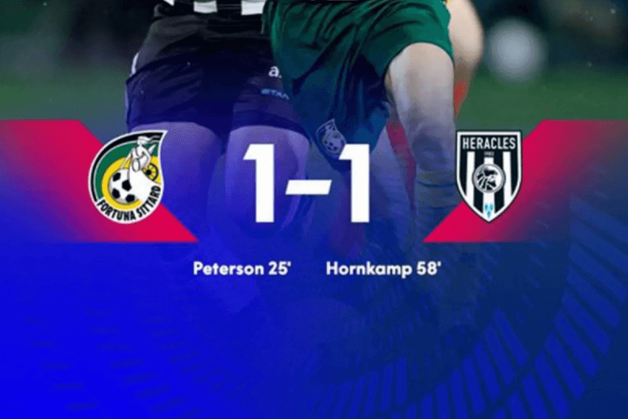 Justin Hubner Tampil 19 Menit Saat Fortuna Sittard Ditahan Imbang Heracles 1-1