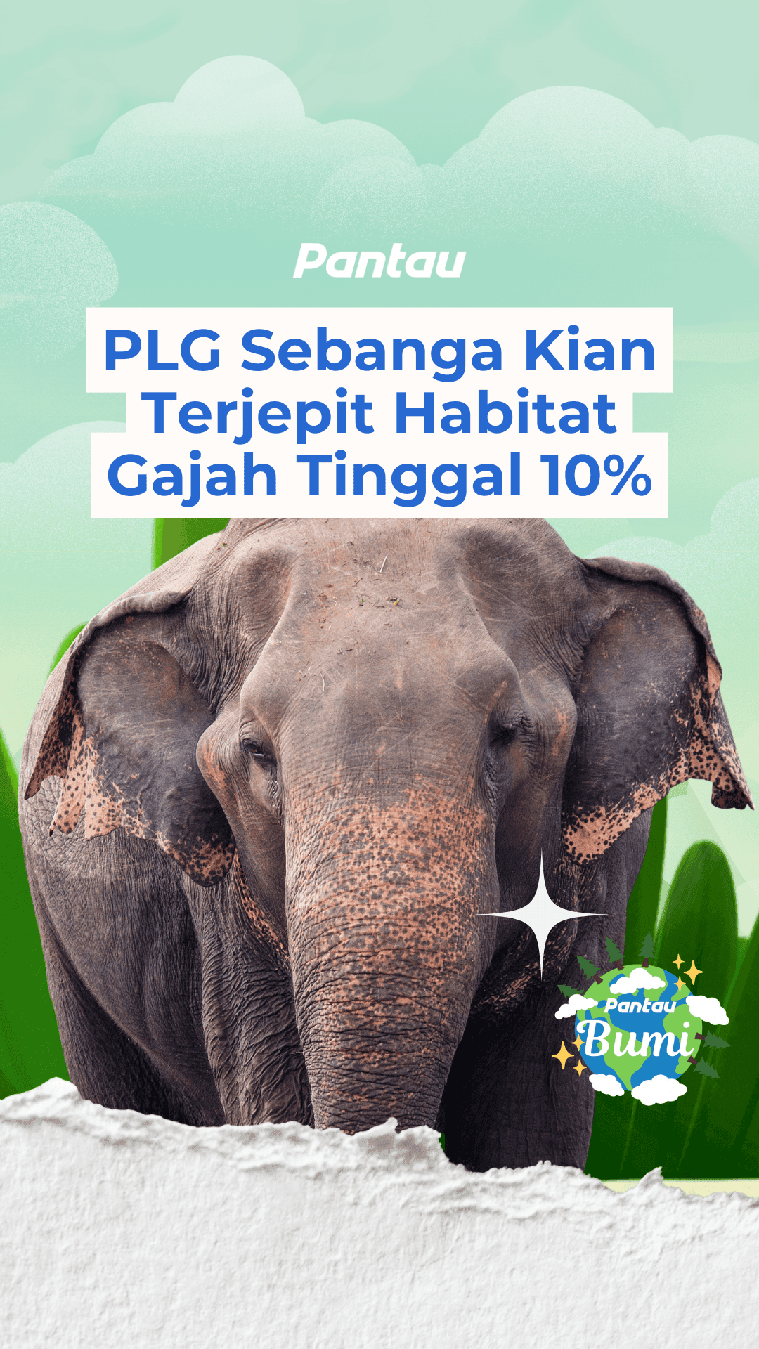 PLG SEBANGA KIAN TERJEPIT HABITAT GAJAH TINGGAL 10%