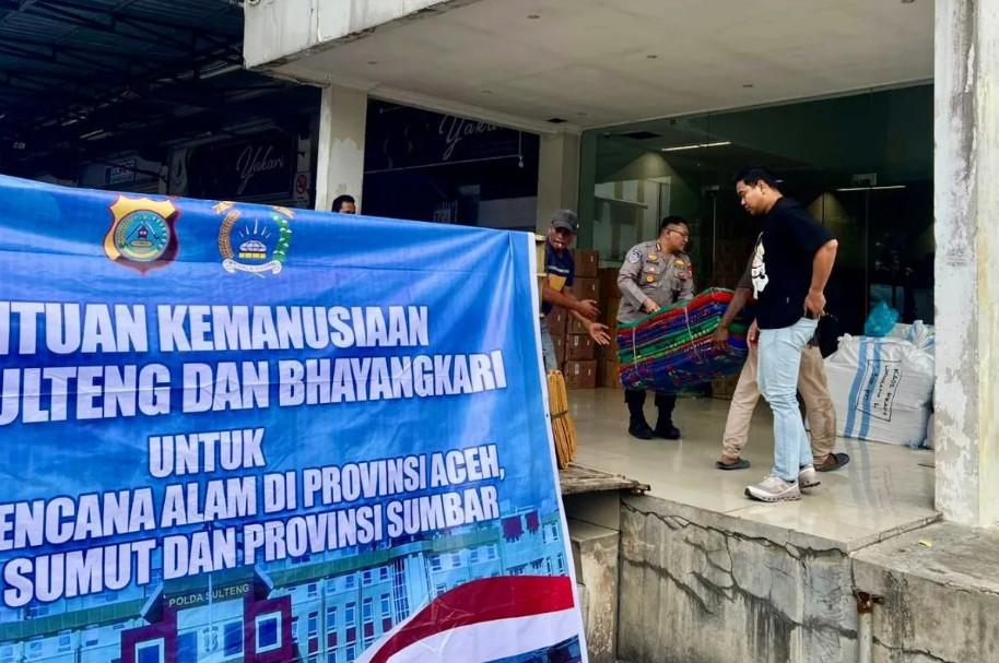 Bantuan Kemanusiaan Polda Sulteng Disalurkan ke Aceh, Enam Truk Logistik Dikirim untuk Korban Bencana