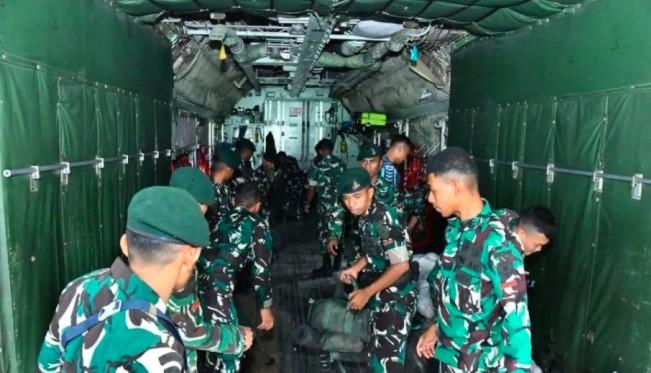 TNI AU Kerahkan Empat Pesawat Angkut Bawa Personel TNI AD ke Sumatera Utara