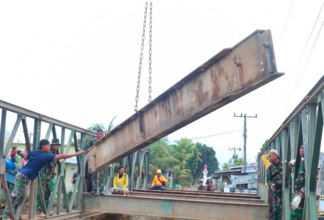 TNI dan Dinas PU Bangun Jembatan Super Compact di Deli Serdang, Perkuat Konektivitas Tiga Desa