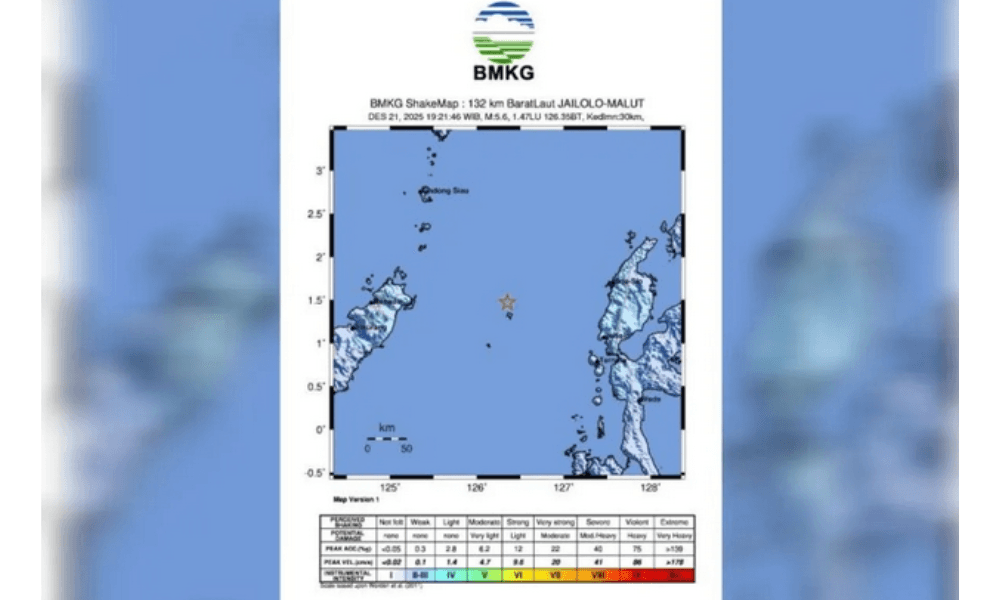 BMKG: Gempa Magnitudo 5,6 di Ternate Dipicu Deformasi Batuan Lempeng Laut Maluku