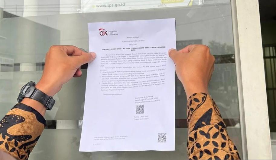 OJK Cabut Izin Usaha PT BPR Prima Master Bank, LPS Siap Lakukan Likuidasi
