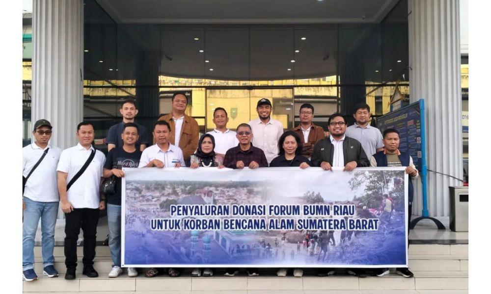 Forum BUMN Riau Salurkan Bantuan Rp45 Juta untuk Korban Banjir Bandang di Agam
