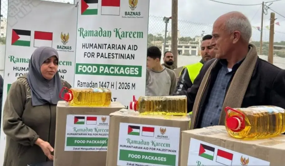 Baznas RI Salurkan 225 Paket Pangan untuk Warga Palestina di Masjid Al Aqsa Saat Konflik Masih Berlangsung