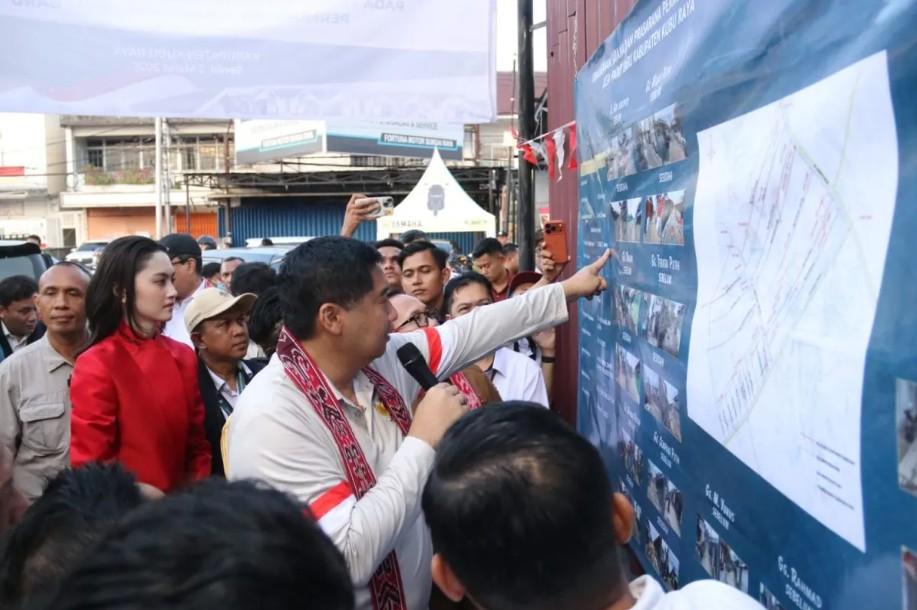 Menteri PKP Maruarar Sirait dan Mendagri Tito Karnavian Tinjau Progres Penataan Kawasan Kumuh Desa Parit Baru