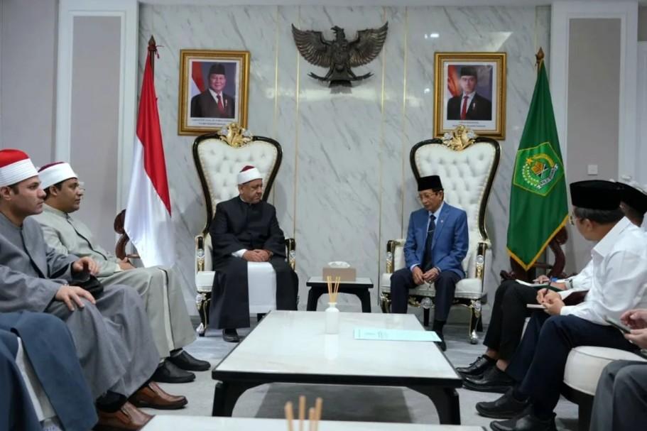 Menag Nasaruddin Umar Terima Delegasi Qari dan Dai Al-Azhar untuk Safari Dakwah Ramadhan di Indonesia
