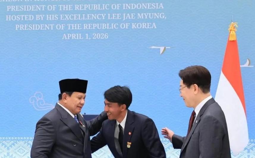 Prabowo Subianto Bangga Bertemu Pahlawan Migran Sugianto di Istana Korea Selatan