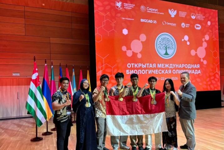 Tim Olimpiade Biologi Indonesia Borong Tujuh Medali di OIBO 2026 Rusia