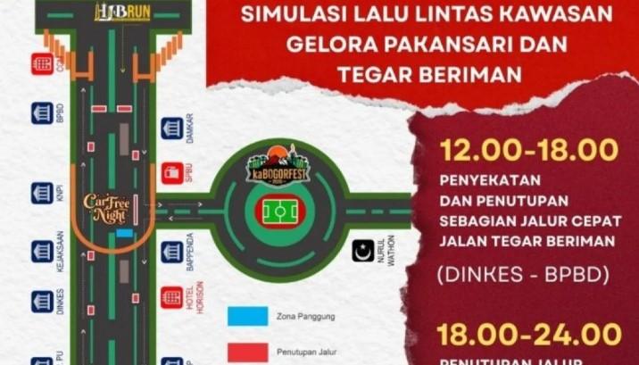 Pemkab Bogor Tutup Jalan Tegar Beriman untuk Car Free Night Istimewa HJB ke-544