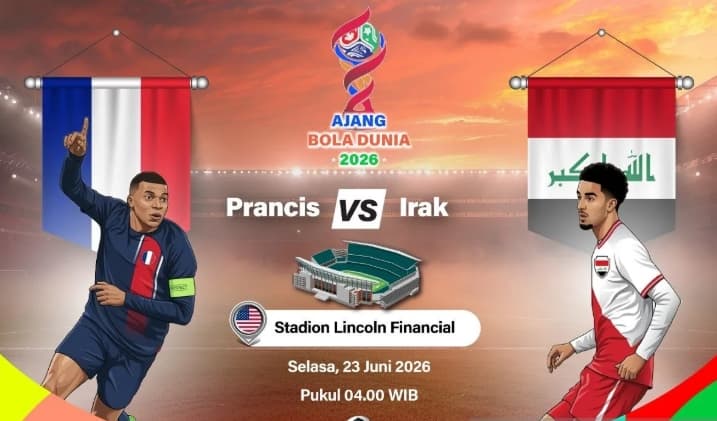Prancis Turunkan Kylian Mbappe saat Hadapi Irak demi Segel Tiket 32 Besar Piala Dunia 2026