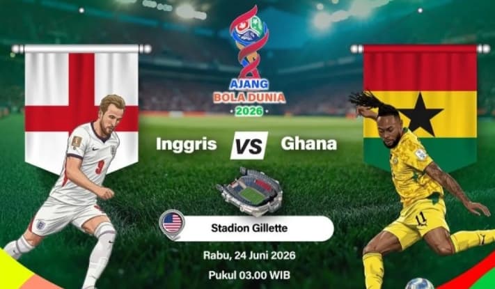 Inggris Berpeluang Segel Tiket Fase Gugur, Ghana Siap Hadang Laju Three Lions di Piala Dunia 2026