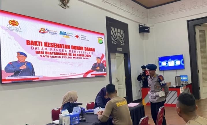 Brimob Polda Metro Jaya Gelar Donor Darah Libatkan 100 Personel Sambut HUT Bhayangkara ke-80