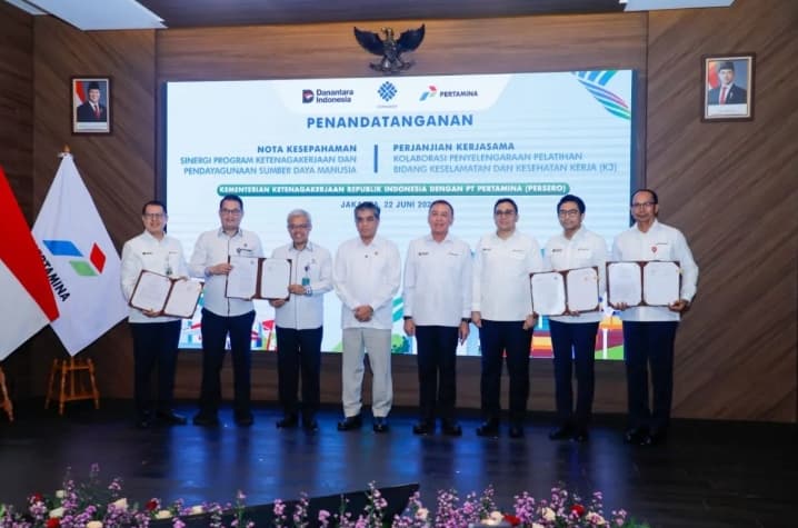 Kemnaker dan Pertamina Jalin Kerja Sama Pengembangan SDM serta Pelatihan Keselamatan Kerja