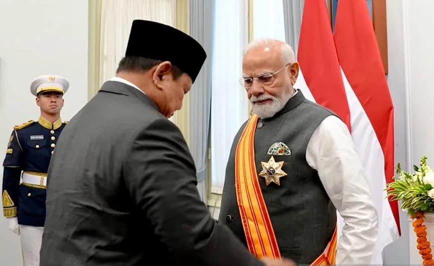 Presiden Prabowo Menganugerahkan Bintang Republik Indonesia Adipurna kepada Narendra Modi untuk Perkuat Kemitraan Strategis