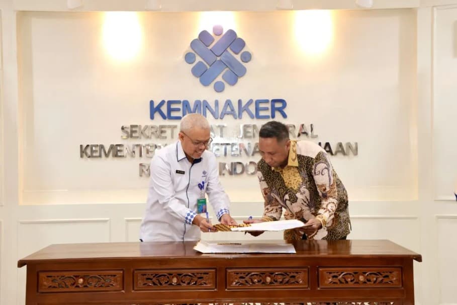 Kemnaker dan BPD HIPMI Jaya Menandatangani MoU untuk Memperkuat Kompetensi Tenaga Kerja dan Keterkaitan dengan Industri