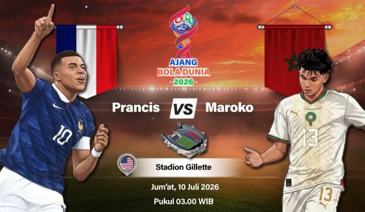 Prancis Tundukkan Maroko 2-0, Mbappe dan Dembele Antar Les Bleus ke Semifinal Piala Dunia 2026