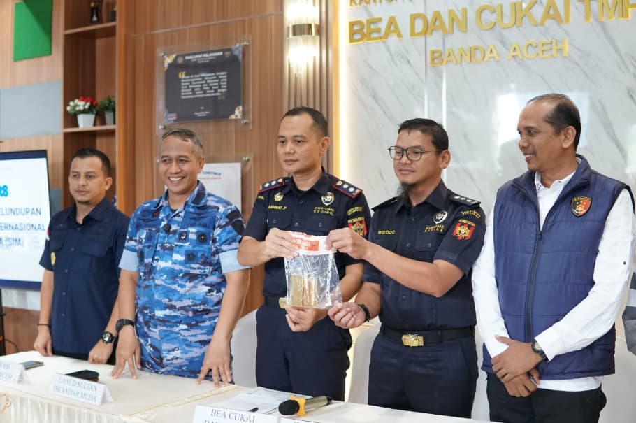 Jalin Sinergi Lintas Instansi, Bea Cukai Aceh Gagalkan Upaya Penyelundupan 2.989 Gram Emas ke Malaysia