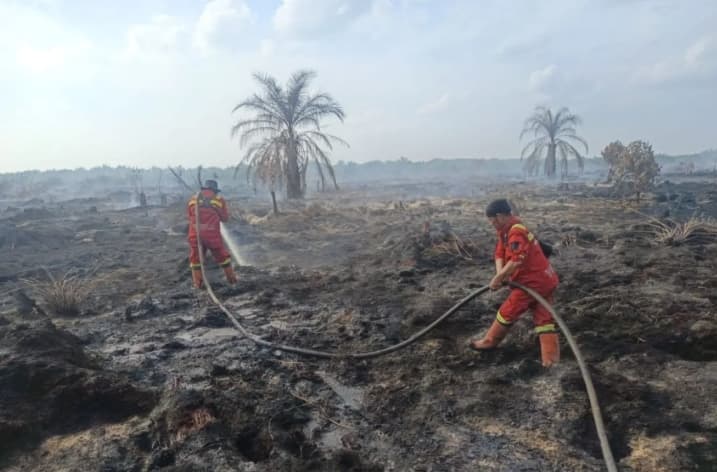 Manggala Agni Padamkan Karhutla Seluas 7,5 Hektare di Rokan Hilir dengan Dukungan Water Bombing