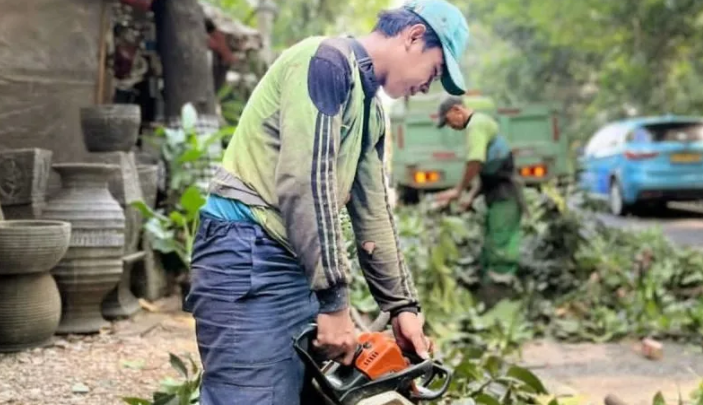 Suku Dinas Tamhut Jakarta Selatan Pangkas 56 Pohon Rawan Tumbang di Kebayoran Lama