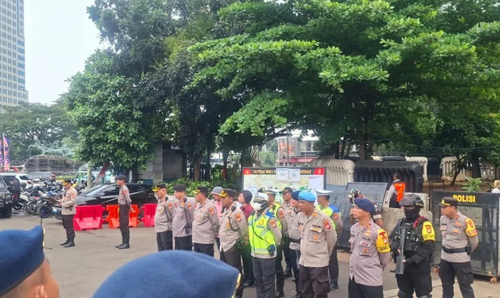 Polres Metro Jakarta Pusat Kerahkan 25 Personel untuk Amankan Nobar Final Piala Dunia di Lapangan Banteng