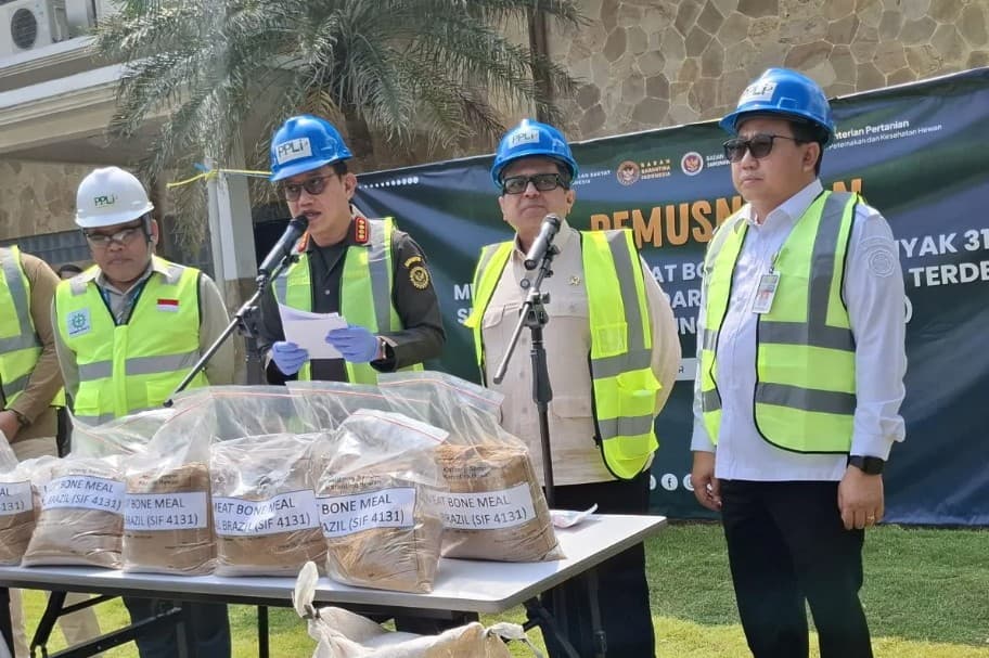 Barantin Musnahkan 312 Ton Meat Bone Meal Asal Brasil Usai Terbukti Mengandung Porcine