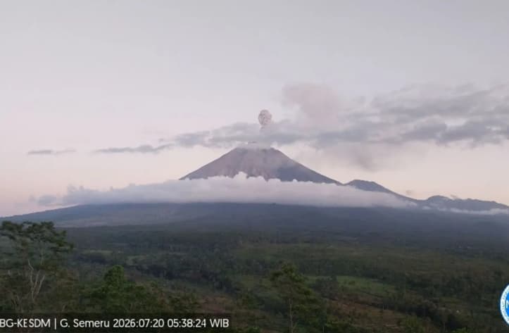Gunung Semeru Dua Kali Erupsi pada Kamis Pagi, Aktivitas Vulkanik Masih Didominasi Gempa Letusan