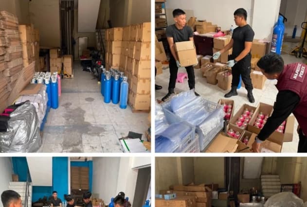 Polri Sita Puluhan Barang Bukti Kasus Produksi Ilegal Gas Whip Pink di Jakarta Utara