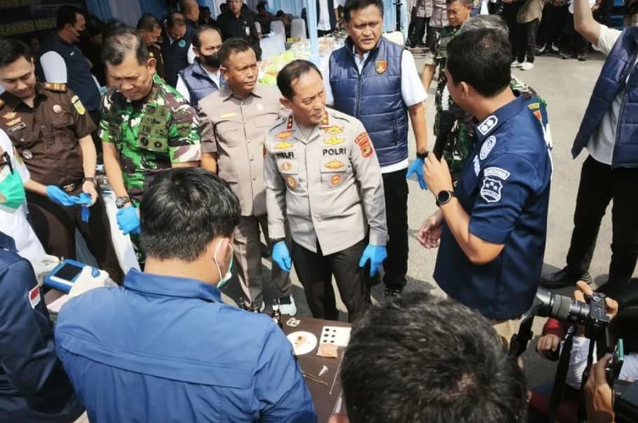 Polda Lampung Memusnahkan Barang Bukti Narkotika Senilai Rp264,9 Miliar dari Pengungkapan 29 Kasus