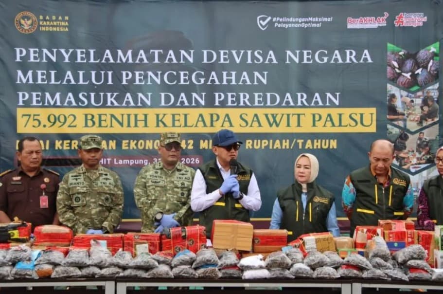 Barantin Gagalkan Peredaran 75.992 Benih Sawit Ilegal, Potensi Kerugian Petani Capai Rp42 Miliar per Tahun