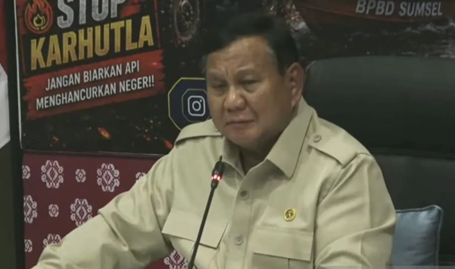 Prabowo Pimpin Penanganan Karhutla di Palembang, Sumsel Catat 1.410 Titik Panas
