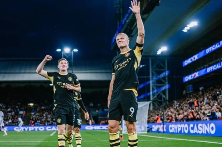 Erling Haaland Mencetak Dua Gol, Manchester City Hantam Crystal Palace 4-1 dan Puncaki Klasemen
