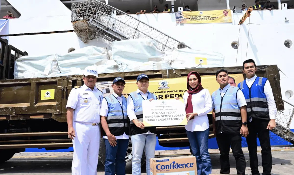 Sari Yuliati Serahkan Bantuan Rp4 Miliar untuk Korban Gempa Flores, Dikirim ke NTT dengan KM Tidar