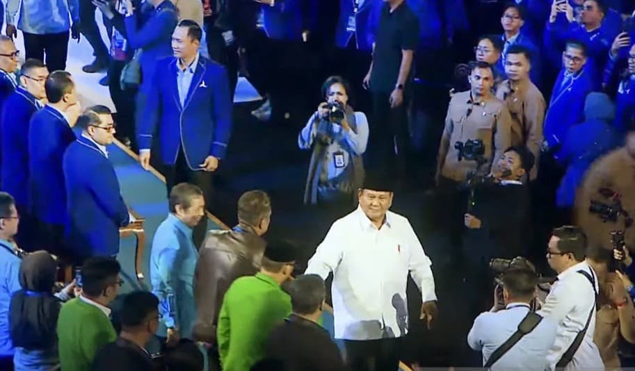 Prabowo dan Gibran Hadiri HUT Ke-25 Partai Demokrat, SBY dan AHY Sambut di Indonesia Arena