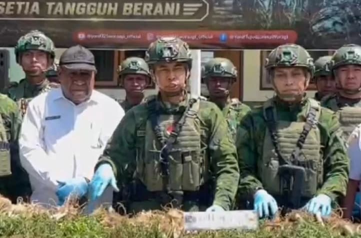 Satgas Yonif 725/WRG Menemukan 21.400 Batang Ganja yang Diduga Milik KKB Egianus Kogoya di Yahukimo