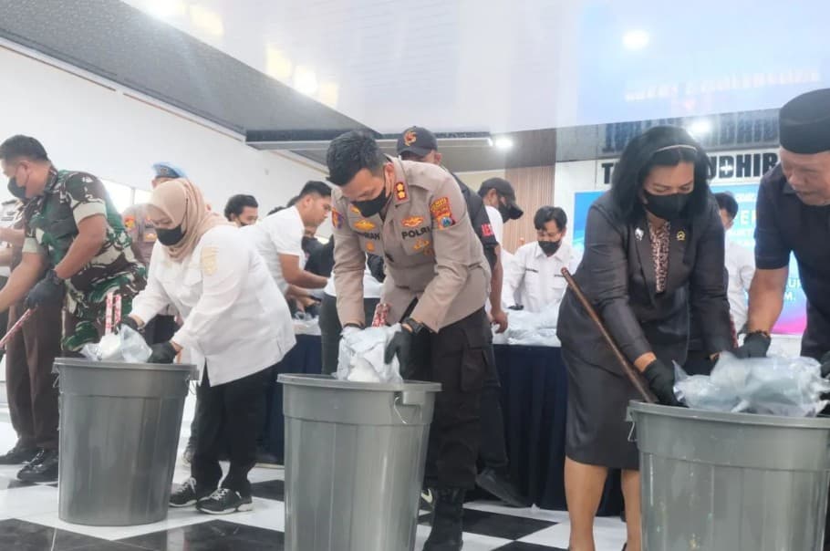 Polres Bengkalis Musnahkan 68,6 Kilogram Sabu Senilai Rp68 Miliar yang Diduga Berasal dari Malaysia