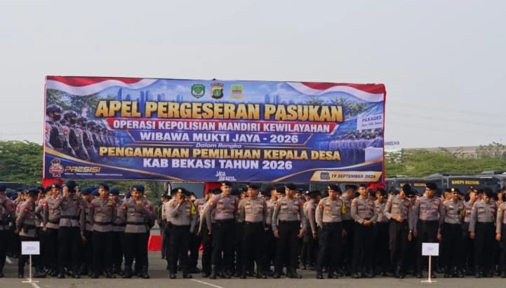 12.261 Personel Gabungan Kawal Pilkades Bekasi, Sembilan TPS Masuk Kategori Sangat Rawan