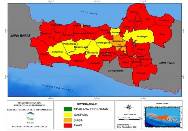 BMKG Menyebut Sejumlah Wilayah Jawa Tengah Mulai Beralih ke Fase Transisi Musim