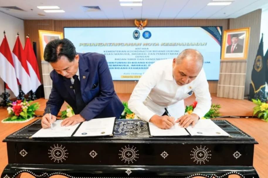 Kemenko Kumham Imipas dan BSSN Perkuat Keamanan Siber Pemerintah lewat Kerja Sama hingga 2031