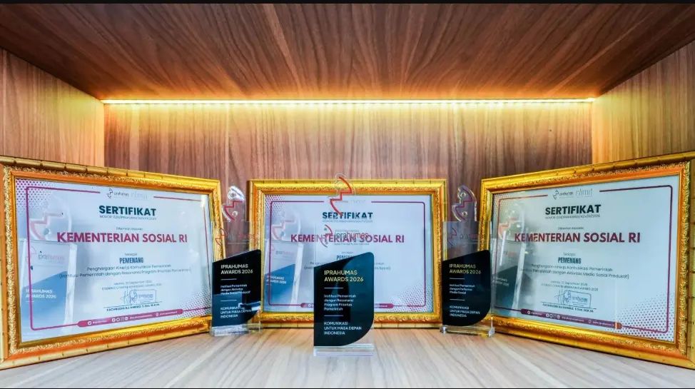 Kemensos Sabet Tiga Penghargaan Iprahumas Award 2026 Berkat Pengelolaan Media Sosial