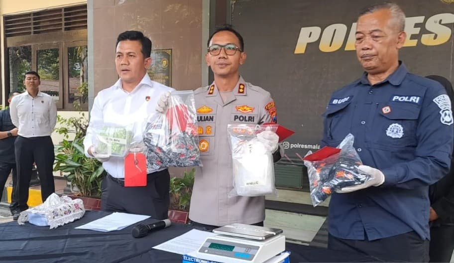 Polres Malang Gagalkan Peredaran 1,1 Kilogram Sabu dari Jakarta, Kurir Ditangkap di Singosari