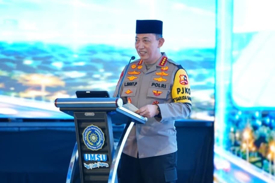 Kapolri Ajak Mahasiswa UMSU Kuasai Teknologi secara Bijak, Waspadai Hoaks hingga Kejahatan AI