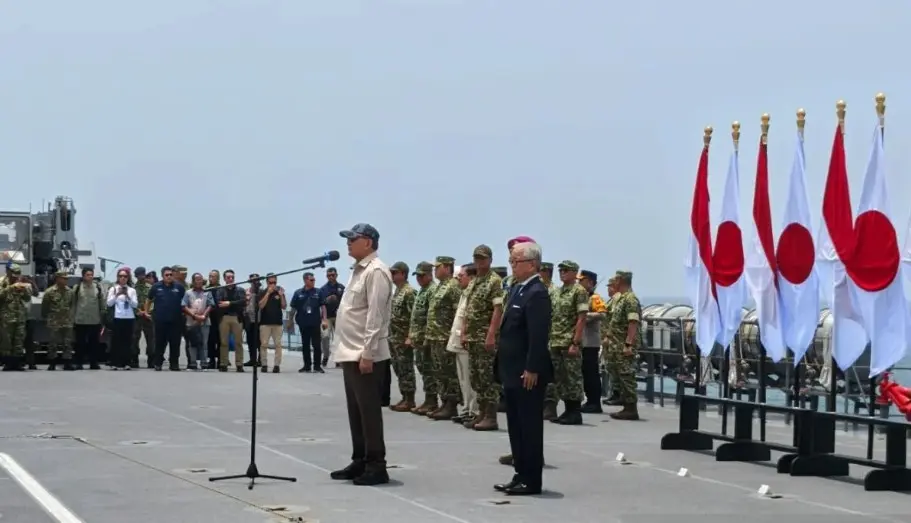 Menhan Sjafrie Sjamsoeddin Melepas Pasukan Jepang Usai Tuntaskan Misi Pemadaman Karhutla di Kalbar