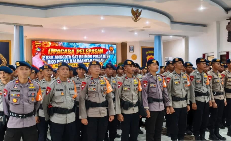 Polda NTB Kirim 200 Personel Brimob ke Kalimantan Tengah untuk Bantu Padamkan Kebakaran Hutan dan Lahan