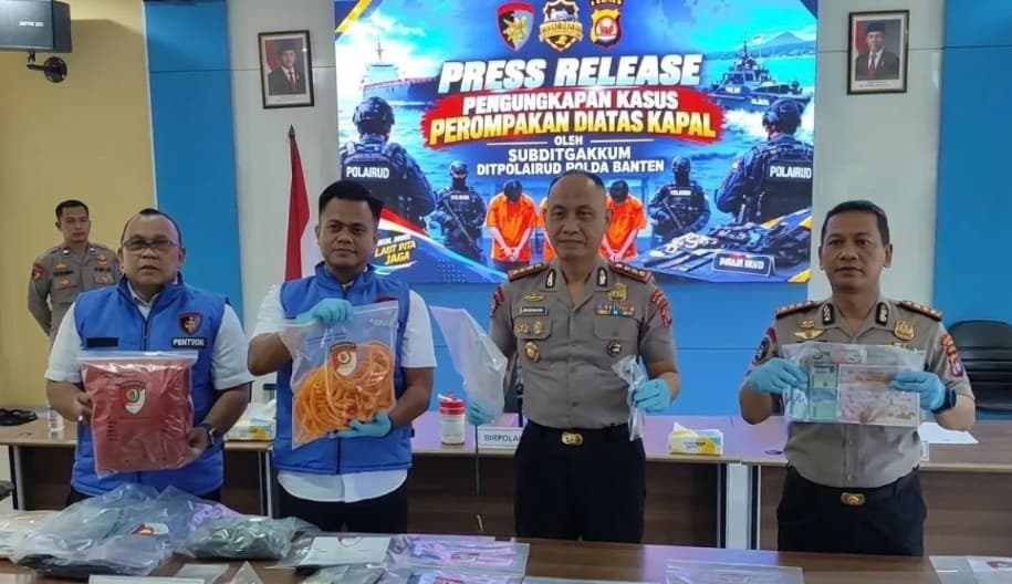 Polda Banten Bongkar Jaringan Perompak Suku Cadang Kapal di Merak, Tiga Tersangka Ditangkap dan Kerugian Capai Rp200 Juta