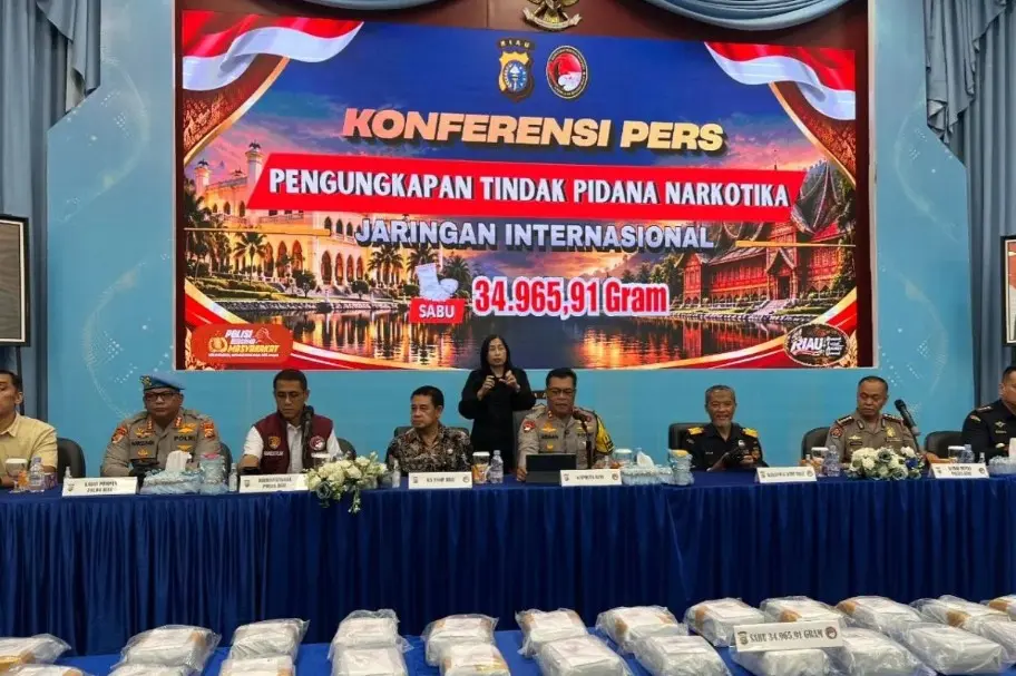 Polda Riau Bongkar Penyelundupan 34,9 Kg Sabu dari Malaysia, Kapolda Peringatkan Sindikat Narkoba Internasional