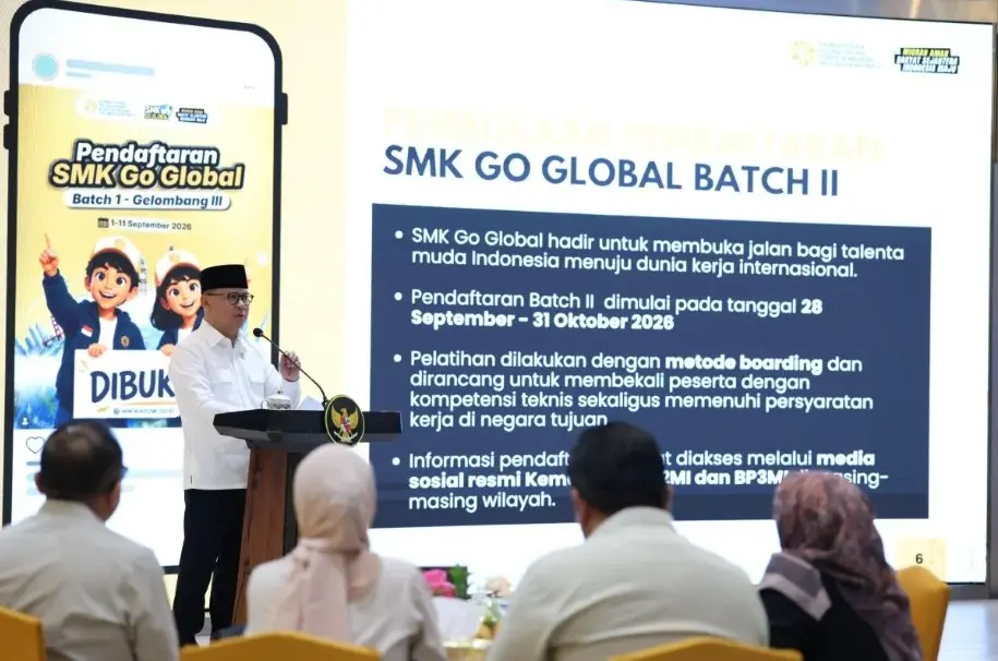 Program SMK Go Global Dibuka hingga 31 Oktober 2026, Pemerintah Siapkan 500 Ribu Pekerja Migran ke Luar Negeri