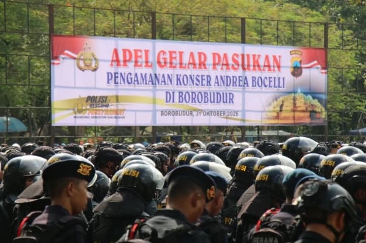 Polda Jateng Kerahkan 3.229 Personel Amankan Konser Andrea Bocelli di Borobudur, Siapkan Rekayasa Lalu Lintas