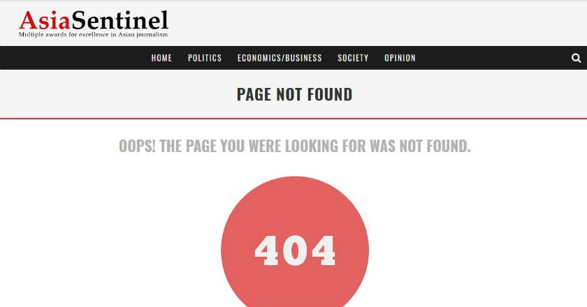 Tulisan Kasus Century di Asia Sentinel Tiba-tiba Lenyap?